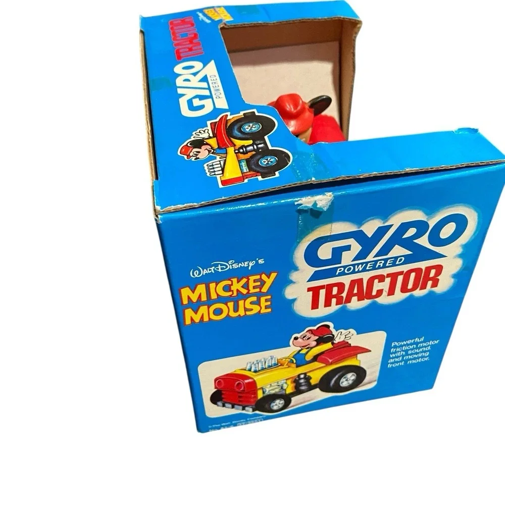 Vintage 1980's‎ Illco Disney Mickey Gyro Powered Tractor Toy Hot Rod